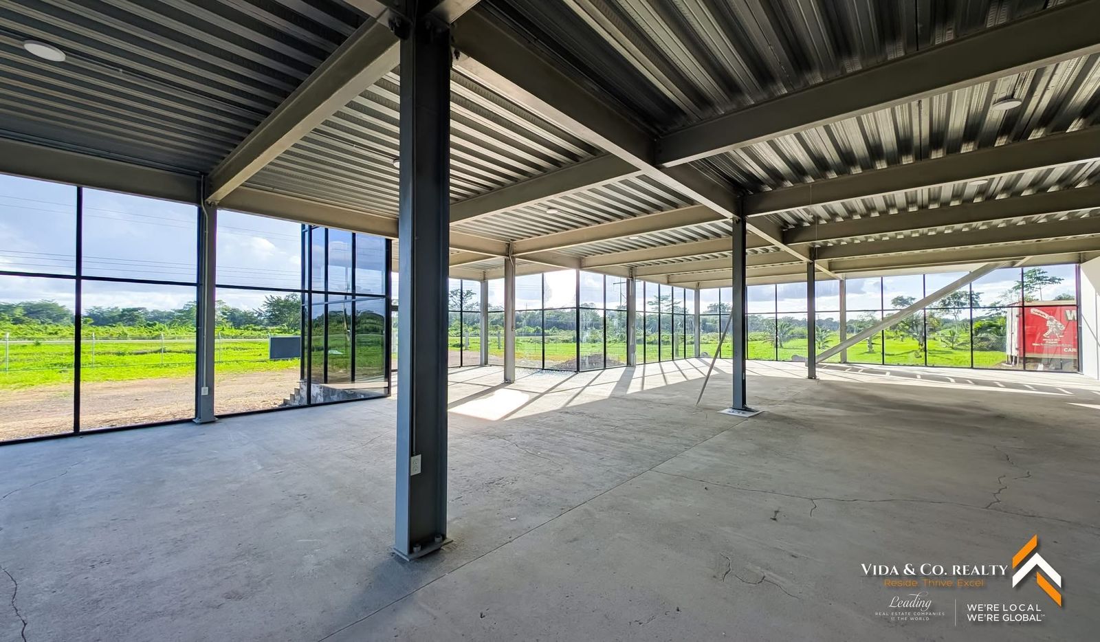 Interior — open floor plate and window walls